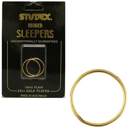 X-Large Plain Sleepers 18mm 22ct Gold Plated